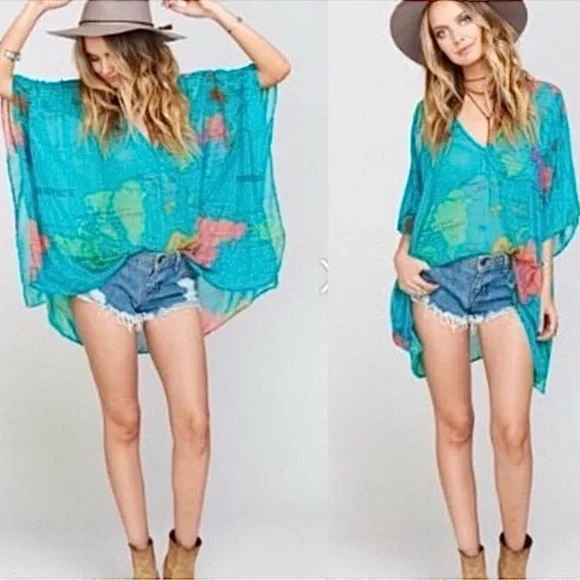 Show Me Your MuMu Turquoise Cover Up Kaftan - Picture 3 of 9